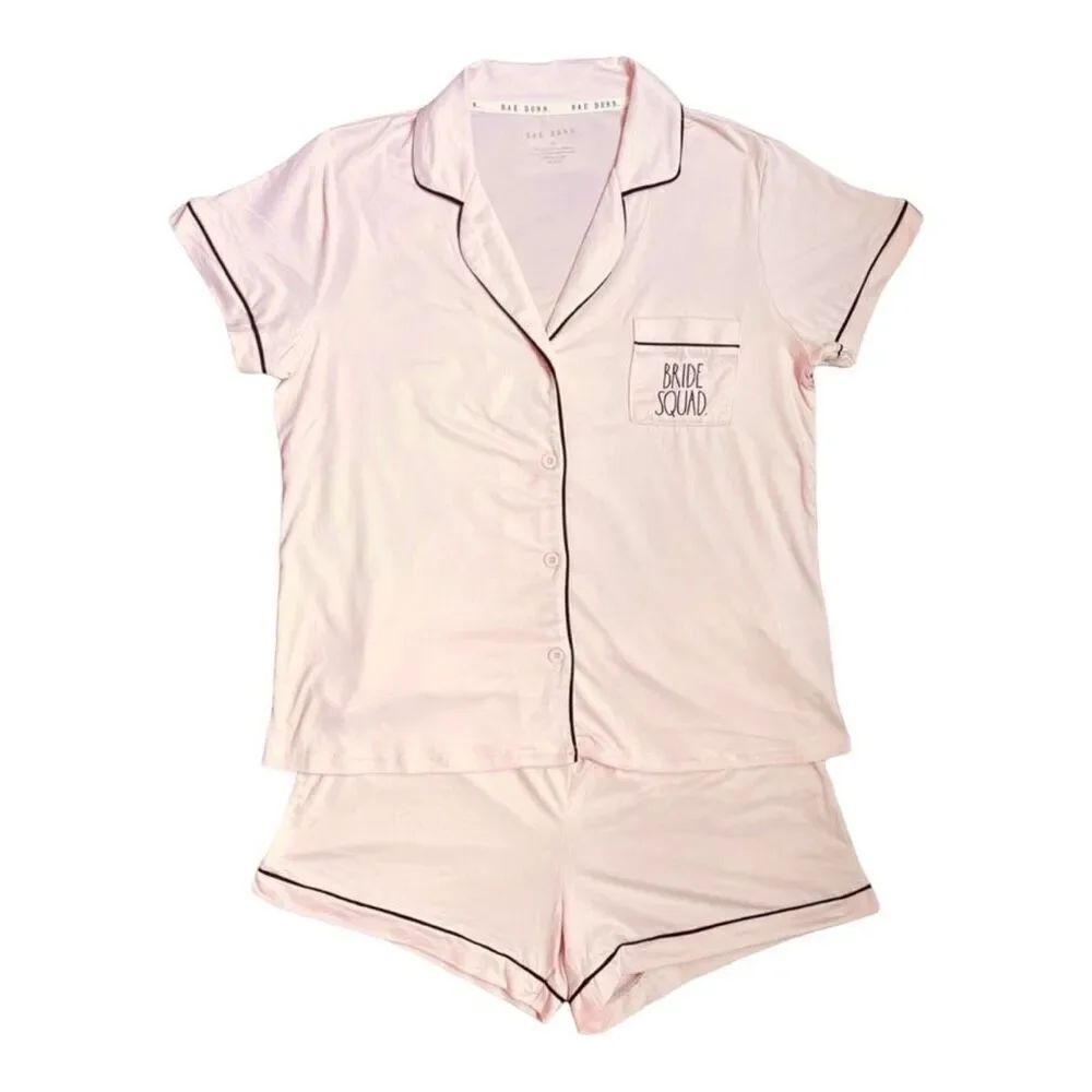 Womens Rae Dunn Bride Squad Soft Spun Wedding Pajamas Sleepwear Loungewear - L